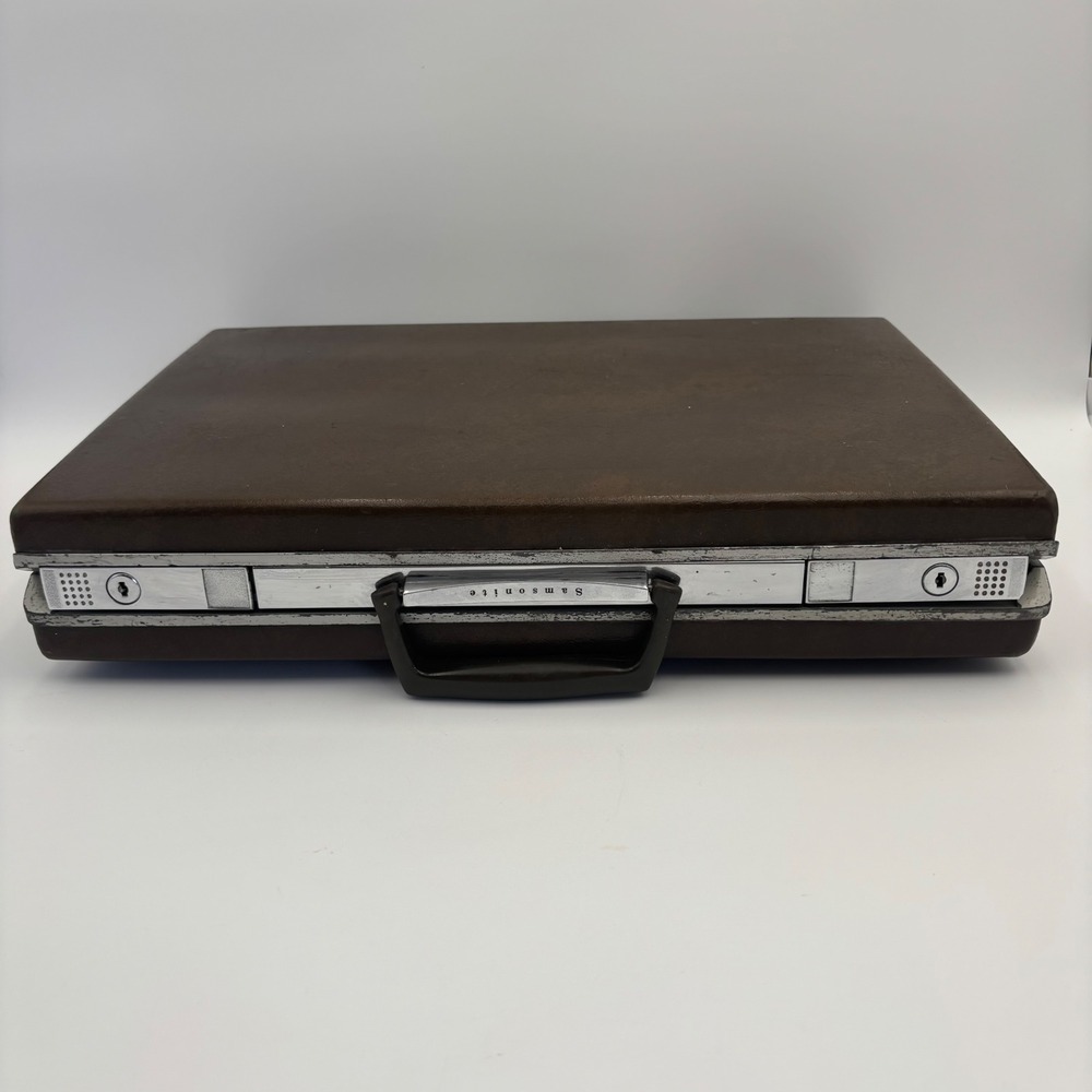 Samsonite Briefcase Mens OS Brown Good Vintage Hard Shell Attache Case